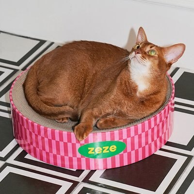 ZEZE ZEZE Retro Sweetheart 3.9-in Cardboard Paper Cat Toy Scratcher