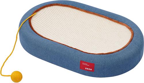 Show full view: ZEZE 3.5-in Denim Cat Scratcher Bed with Toy slide 2 of 9