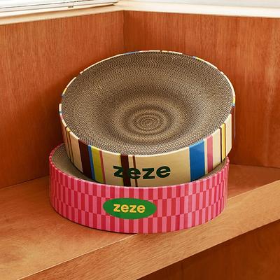 Show full view: ZEZE Retro Sweetheart 3.9-in Cardboard Paper Cat Toy Scratcher slide 7 of 10