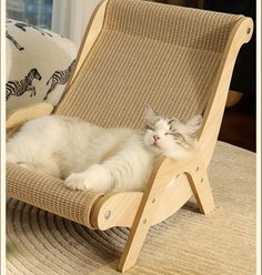 FairyLand Solid Wood Hemp Mat Lounge Chair Dog & Cat Bed