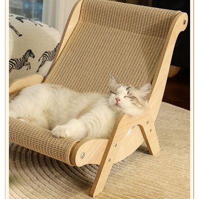 Fairela Fairela Hemp Mat Lounge Chair Dog & Cat Bed with Pink Cozy Blanket