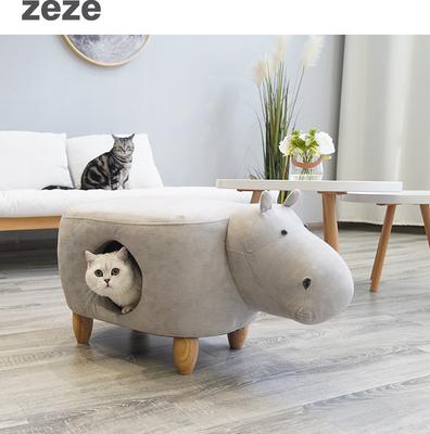 Show full view: ZEZE Baby Hippo Soft Footstool Polyester Cat House slide 4 of 5
