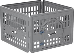 Cesicia Resin Indoor Dog Playpen, Gray, 4 panel