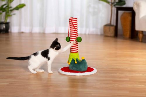 Show full view: Prevue Pet Products Elf Leg Cat Scratcher, Red/White/Greens Accent Colors slide 4 of 7