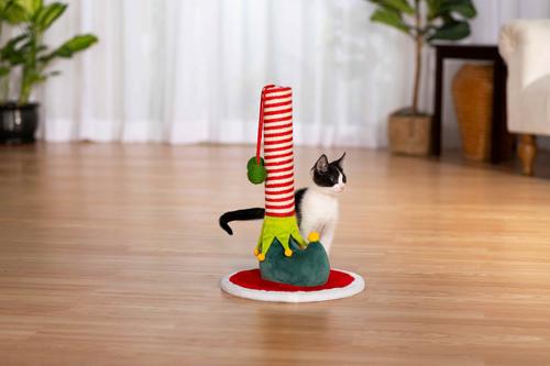Show full view: Prevue Pet Products Elf Leg Cat Scratcher, Red/White/Greens Accent Colors slide 6 of 7