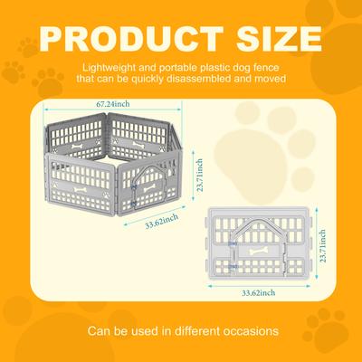 Show full view: Cesicia Resin Indoor Dog Playpen, Gray, 6 panel slide 5 of 7