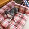 Show in main carousel: ZEZE Vintage Plaid Pink Plus Furniture Style Dog & Cat Sofa Bed with Removable Cover slide 3 of 10