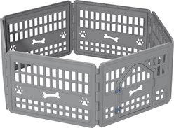 Cesicia Resin Indoor Dog Playpen, Gray, 6 panel
