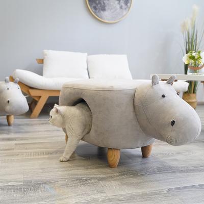 Show full view: ZEZE Baby Hippo Soft Footstool Polyester Cat House slide 3 of 5