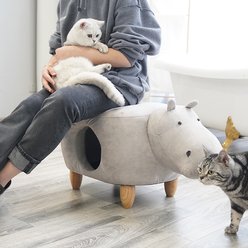 ZEZE Baby Hippo Soft Footstool Polyester Cat House