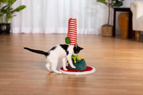 Show full view: Prevue Pet Products Elf Leg Cat Scratcher, Red/White/Greens Accent Colors slide 5 of 7