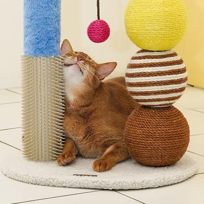 Show full view: ZEZE BoBo Ball Multi-Functional 27.5-in Polyethylene Cat Scratcher with Toy slide 5 of 6