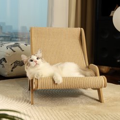 Fairela Hemp Mat Lounge Chair Dog & Cat Bed with Pink Cozy Blanket slide 2 of 9