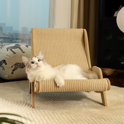 Show full view: Fairela Solid Wood Hemp Mat Lounge Chair Dog & Cat Bed slide 2 of 10
