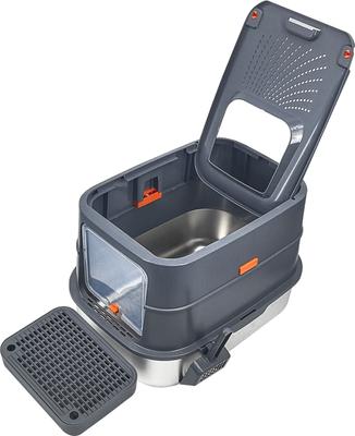 Show full view: Wisfor Stainless Steel Enclosed Litter Box with Litter Scoop & Filter, 22.83 x 16.53 x 16.53-in slide 9 of 10