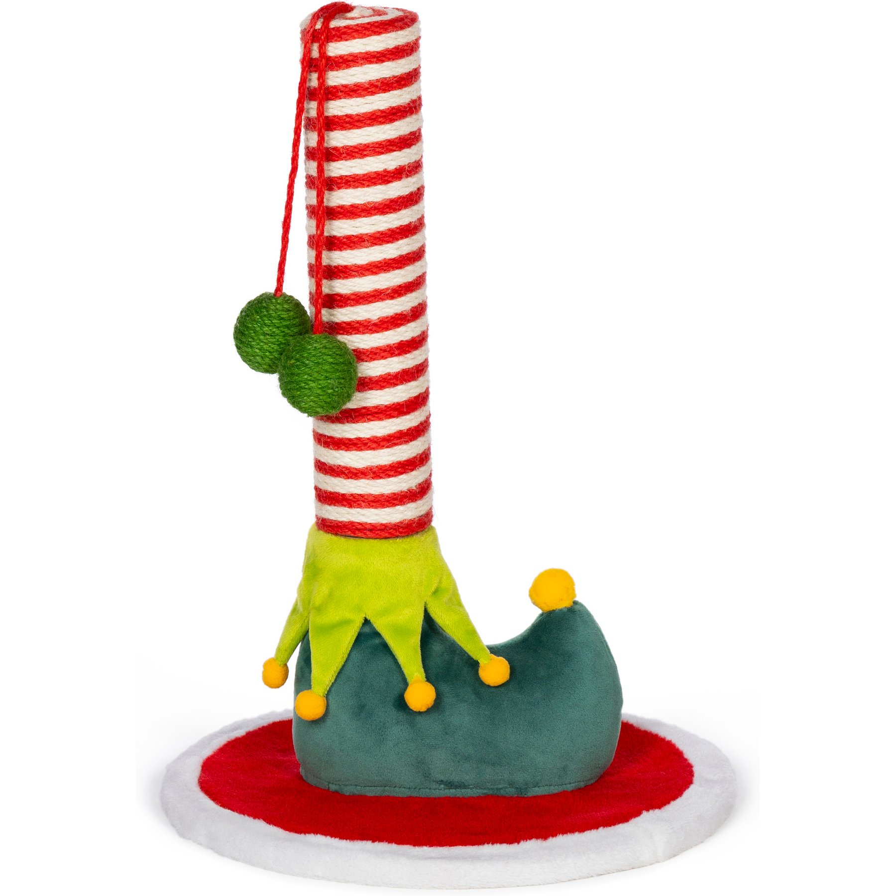 Prevue Pet Products Elf Leg Cat Scratcher, Red/White/Greens Accent Colors