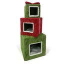 Prevue Pet Products Christmas Gift Stack Cat Hideaway, Green/Red/White Trim