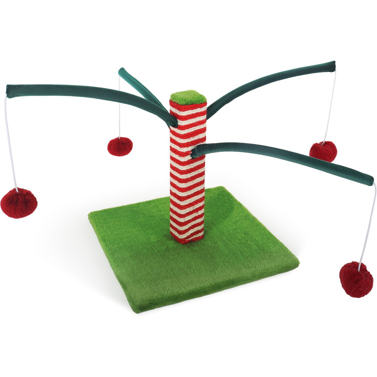 Prevue Pet Products Bouncy Elf Cat Scratcher with Toy, Green/Red Stripe