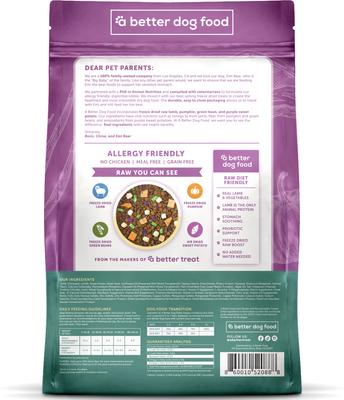 Show full view: A Better Treat Allergy Friendly Lamb Freeze-Dried Raw Dog Food, 12-lb bag slide 6 of 8