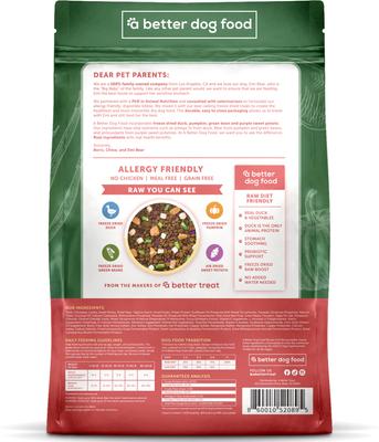 Show full view: A Better Treat Allergy Friendly Duck Freeze-Dried Raw Dog Food, 12-lb bag slide 6 of 8