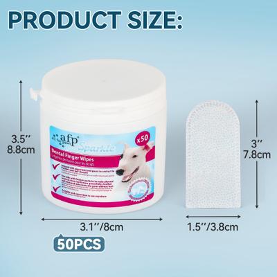 Show full view: allforpaws Sparkle Dog Dental Finger Wipes, 50 count slide 8 of 9