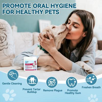 Show full view: allforpaws Sparkle Dog Dental Finger Wipes, 50 count slide 3 of 9