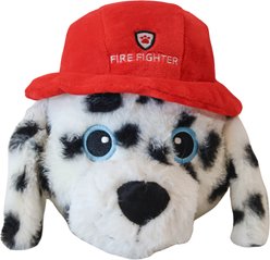 SteelDog USA Ruffian Hero Fire Fighter Tough Squeaky Dog Plush Toy, White