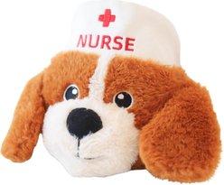 SteelDog USA Ruffian Hero Nurse Tough Squeaky Dog Plush Toy, Tan