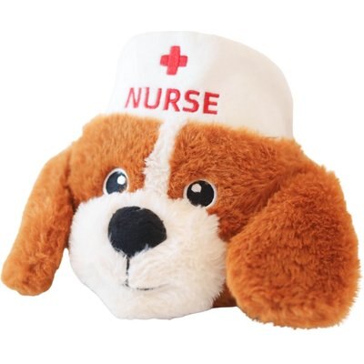 SteelDog USA SteelDog USA Ruffian Hero Nurse Tough Squeaky Dog Plush Toy, Tan