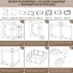 LovMor Expandable Indoor 12 Pieces Plastic Puppy & Dog Playpen with Lockable Door, White slide 2 of 5