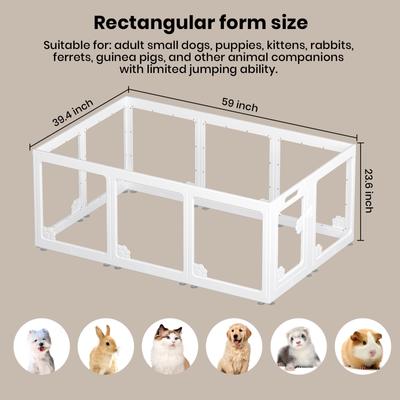 Show full view: LovMor Expandable Indoor 10 Pieces Plastic Puppy & Dog Playpen with Lockable Door, White slide 3 of 7