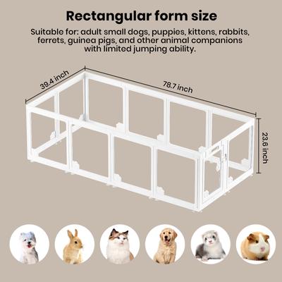 Show full view: LovMor Expandable Indoor 12 Pieces Plastic Puppy & Dog Playpen with Lockable Door, White slide 3 of 5