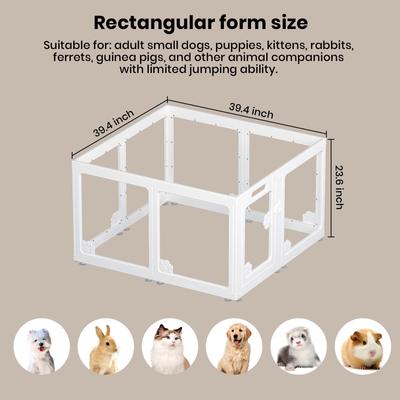 Show full view: LovMor Expandable Indoor 8 Pieces Plastic Puppy & Dog Playpen with Lockable Door, White slide 4 of 7