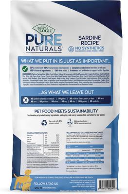 Show full view: Nature’s Logic Pure Naturals 100% Natural Sardine Recipe Synthetic-Free Dry Dog Food, 12-lb bag slide 6 of 10