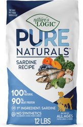 Nature’s Logic Pure Naturals 100% Natural Sardine Recipe Synthetic-Free Dry Dog Food, 12-lb bag