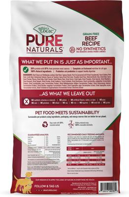 Show full view: Nature’s Logic Pure Naturals 100% Natural Grain-Free Beef Recipe Synthetic-Free Dry Dog Food, 24-lb bag slide 6 of 10