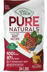 Nature’s Logic Pure Naturals 100% Natural Grain-Free Beef Recipe Synthetic-Free Dry Dog Food, 24-lb bag