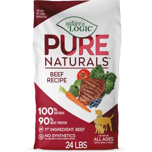 Nature’s Logic Pure Naturals 100% Natural Beef Recipe Synthetic-Free Dry Dog Food, 24-lb bag