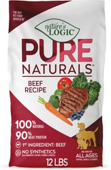 Nature’s Logic Pure Naturals 100% Natural Beef Recipe Synthetic-Free Dry Dog Food, 12-lb bag