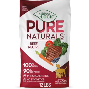 Nature’s Logic Pure Naturals 100% Natural Beef Recipe Synthetic-Free Dry Dog Food, 12-lb bag
