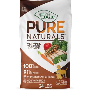 Nature’s Logic Pure Naturals 100% Natural Chicken Recipe Synthetic-Free Dry Dog Food, 24-lb bag