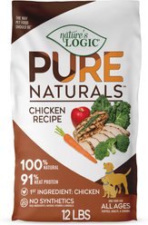 Nature’s Logic Pure Naturals 100% Natural Chicken Recipe Synthetic-Free Dry Dog Food, 12-lb bag