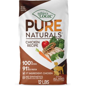 Nature’s Logic Pure Naturals 100% Natural Chicken Recipe Synthetic-Free Dry Dog Food, 12-lb bag