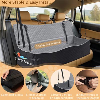 Show full view: Unipaws Full Coverage Car Booster Seat for Dogs, Grey, 47-in slide 6 of 8