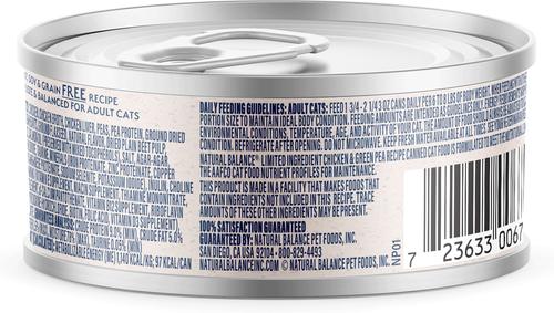Show full view: Natural Balance Limited Ingredient Chicken & Green Pea Recipe Wet Cat Food, 3-oz can, case of 24 slide 4 of 11