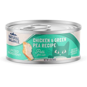 Natural Balance Limited Ingredient Chicken & Green Pea Recipe Wet Cat Food, 3-oz can, case of 24