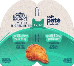 Natural Balance Split Cup Chicken & Sweet Potato Limited Ingredient Pate in Broth Wet Cat Food, 2.6-oz cup, case of 10 slide 1 of 9