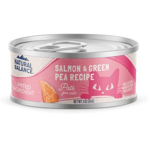 Natural Balance Limited Ingredient Salmon & Green Pea Recipe Wet Cat Food, 3-oz can, case of 24
