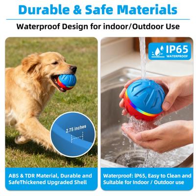 Show full view: Casfuy Durable Motion Activated 2 Speed Interactive Ball Dog Toy with Remote & LED Light & Ball Cover, Blue slide 3 of 9
