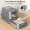 Show in main carousel: HEGGCOOE Enclosed Stainless Steel Cat Litter Box with Lid, X-Large, Dark Grey slide 2 of 9
